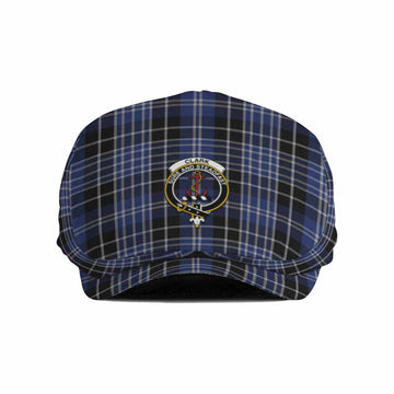 Clark (Clarke) Family Crest Tartan Jeff Cap, Tartan Flat Cap
