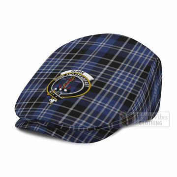 Clark (Clarke) Family Crest Tartan Jeff Cap, Tartan Flat Cap