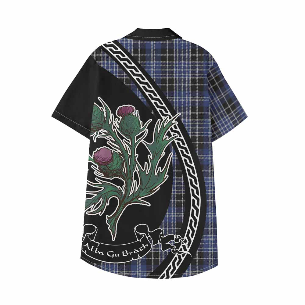 Clark (Clarke) Family Crest Tartan Kid Hawaiian Shirt Alba Thistle Inspired - Tartan Vibes Clothing