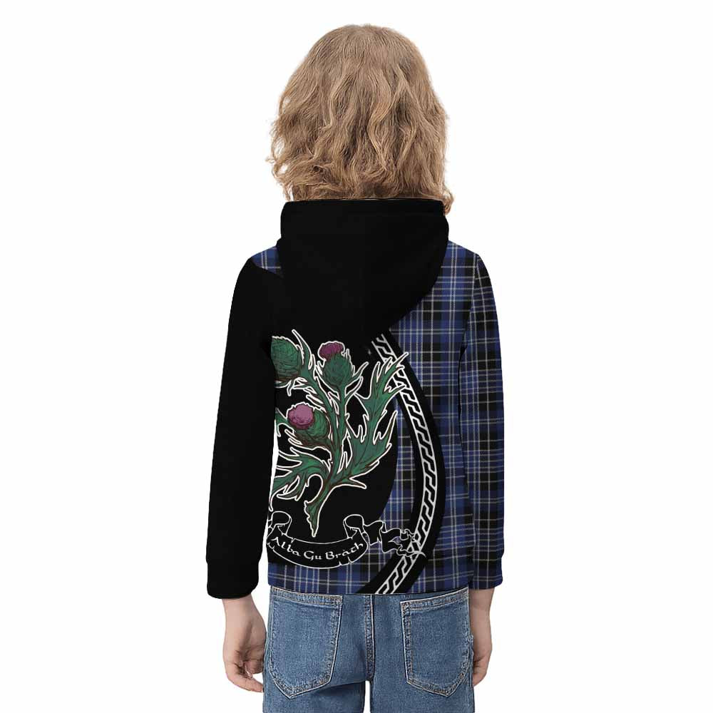 Clark (Clarke) Family Crest Tartan Kid Hoodie Alba Thistle Inspired - Tartan Vibes Clothing