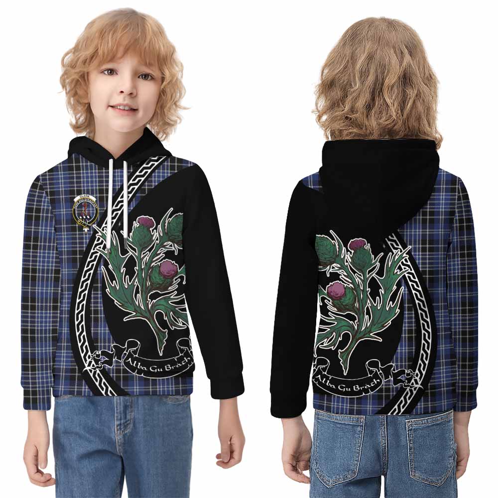 Clark (Clarke) Family Crest Tartan Kid Hoodie Alba Thistle Inspired - Tartan Vibes Clothing