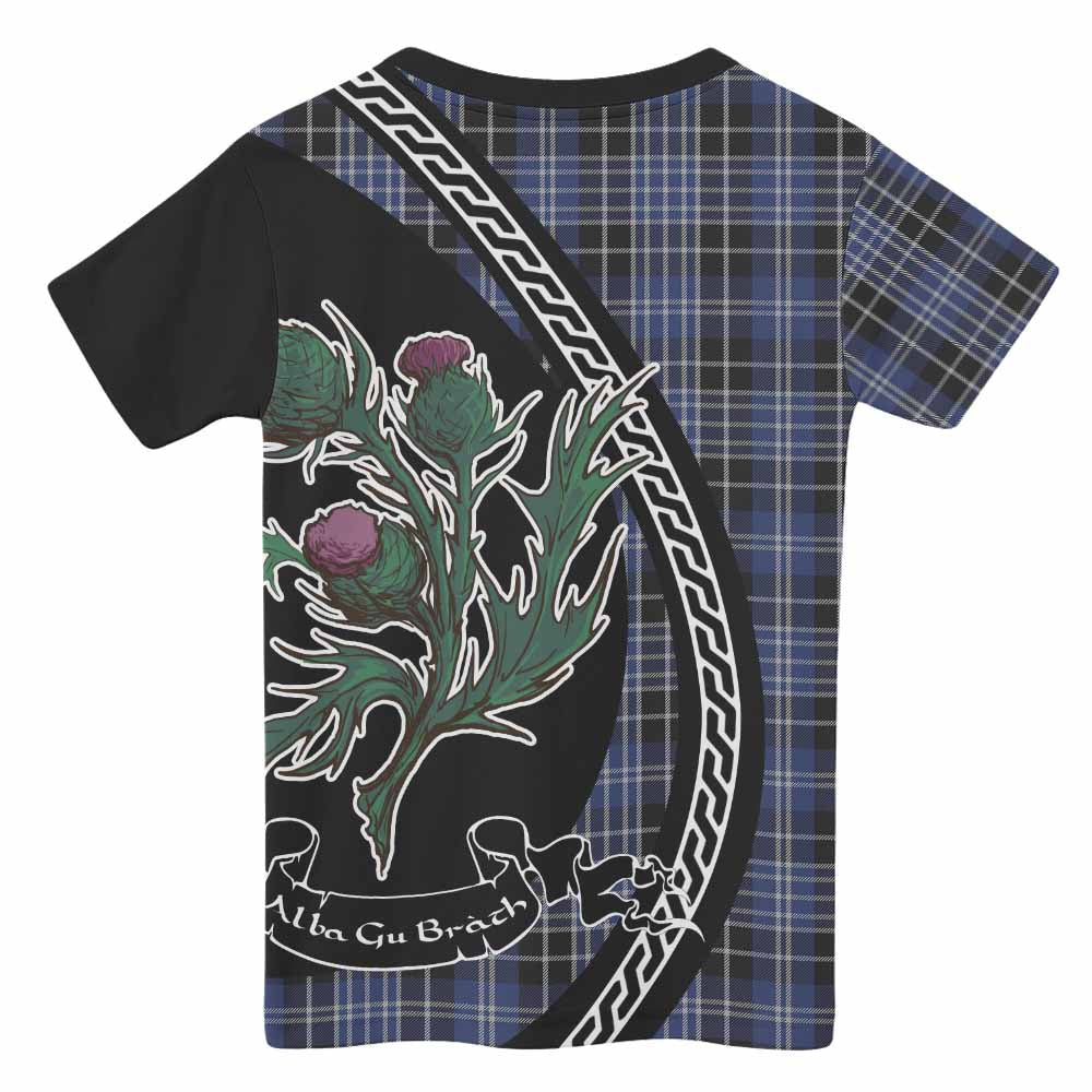 Clark (Clarke) Family Crest Tartan Kid T-shirt Alba Thistle Inspired - Tartan Vibes Clothing