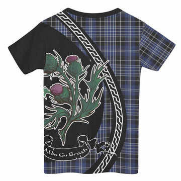 Clark (Clarke) Family Crest Tartan Kid T-shirt Alba Thistle Inspired