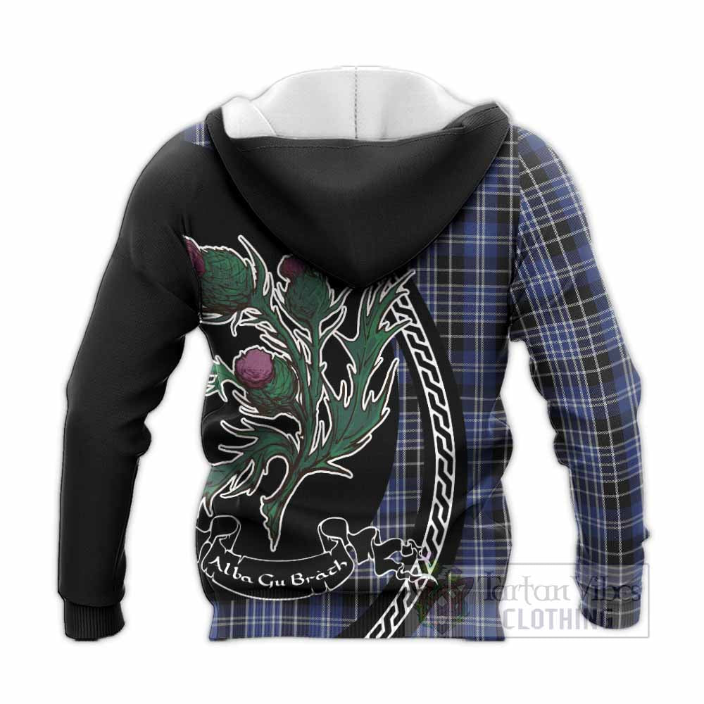Clark (Clarke) Family Crest Tartan Knitted Hoodie Alba Thistle Inspired - Tartan Vibes Clothing
