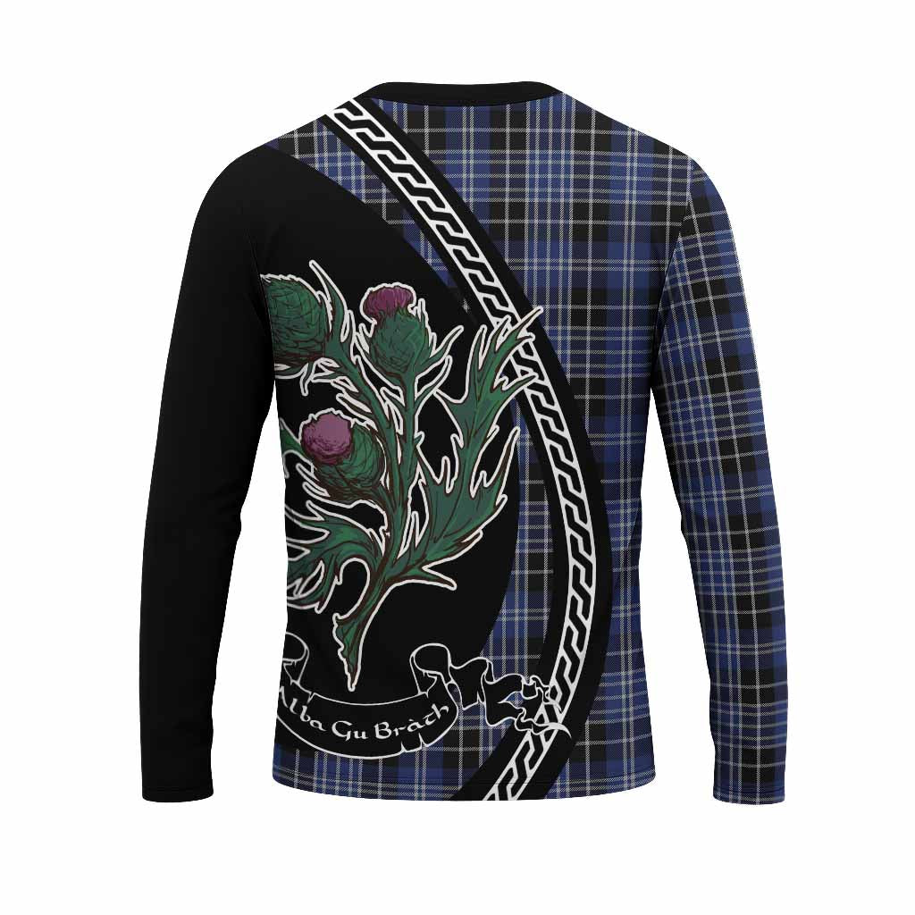 Clark (Clarke) Family Crest Tartan Long Sleeve T-Shirt Alba Thistle Inspired - Tartan Vibes Clothing