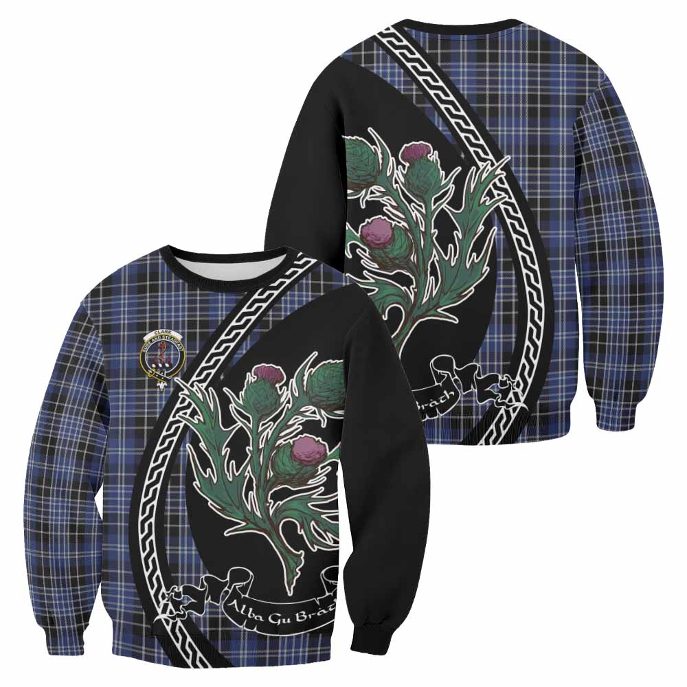 Clark (Clarke) Family Crest Tartan Sweatshirt Alba Thistle Inspired - Tartan Vibes Clothing