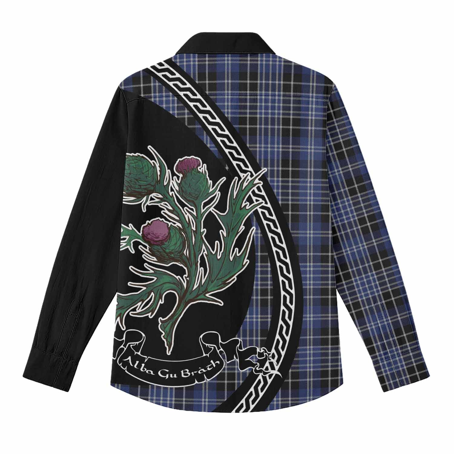 Clark (Clarke) Family Crest Tartan Women Casual Shirt Alba Thistle Inspired - Tartan Vibes Clothing