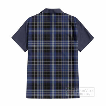 Clark (Clarke) Tartan Accent Cotton Hawaiian Shirt with Family Crest