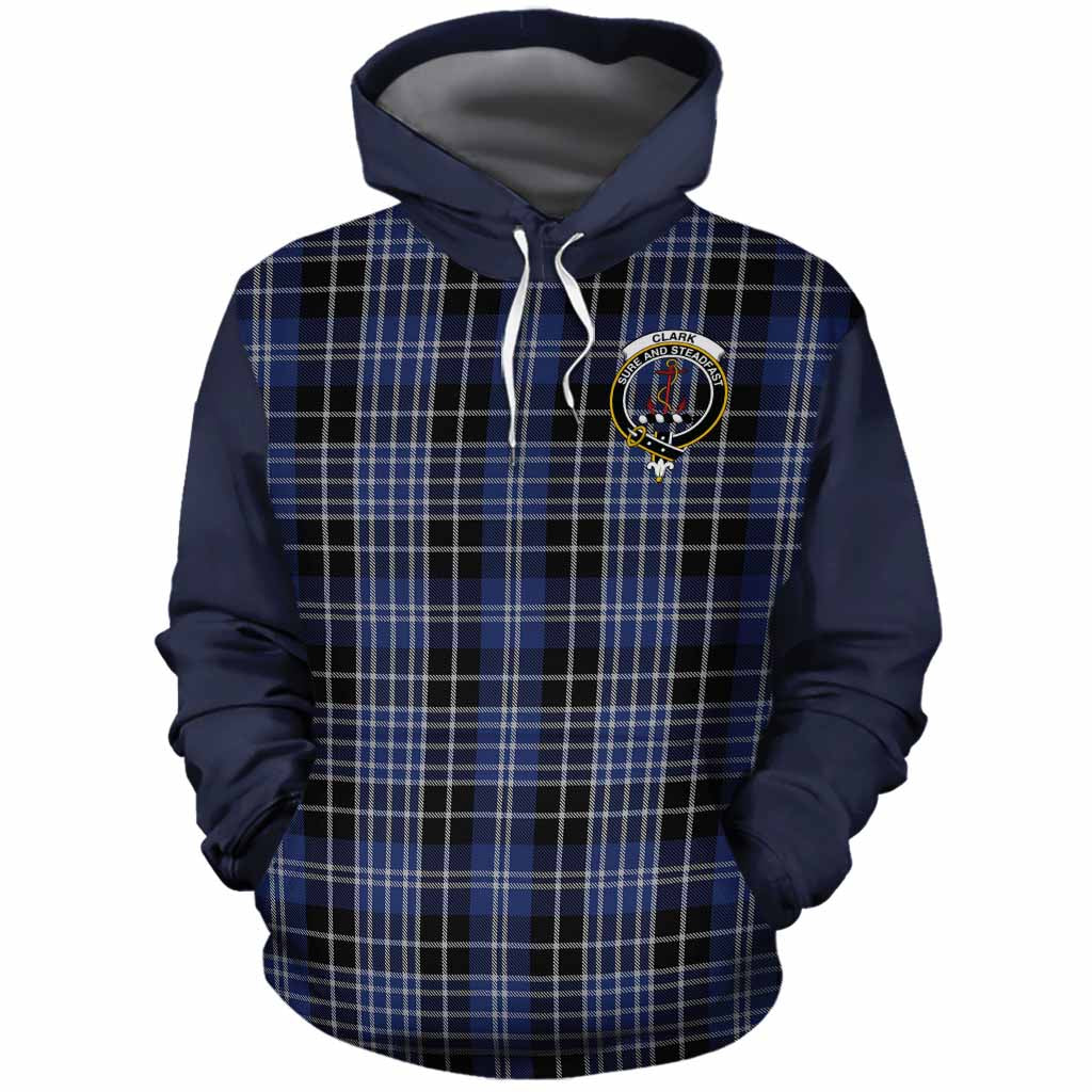 Clark (Clarke) Tartan Accent Cotton Hoodie with Family Crest