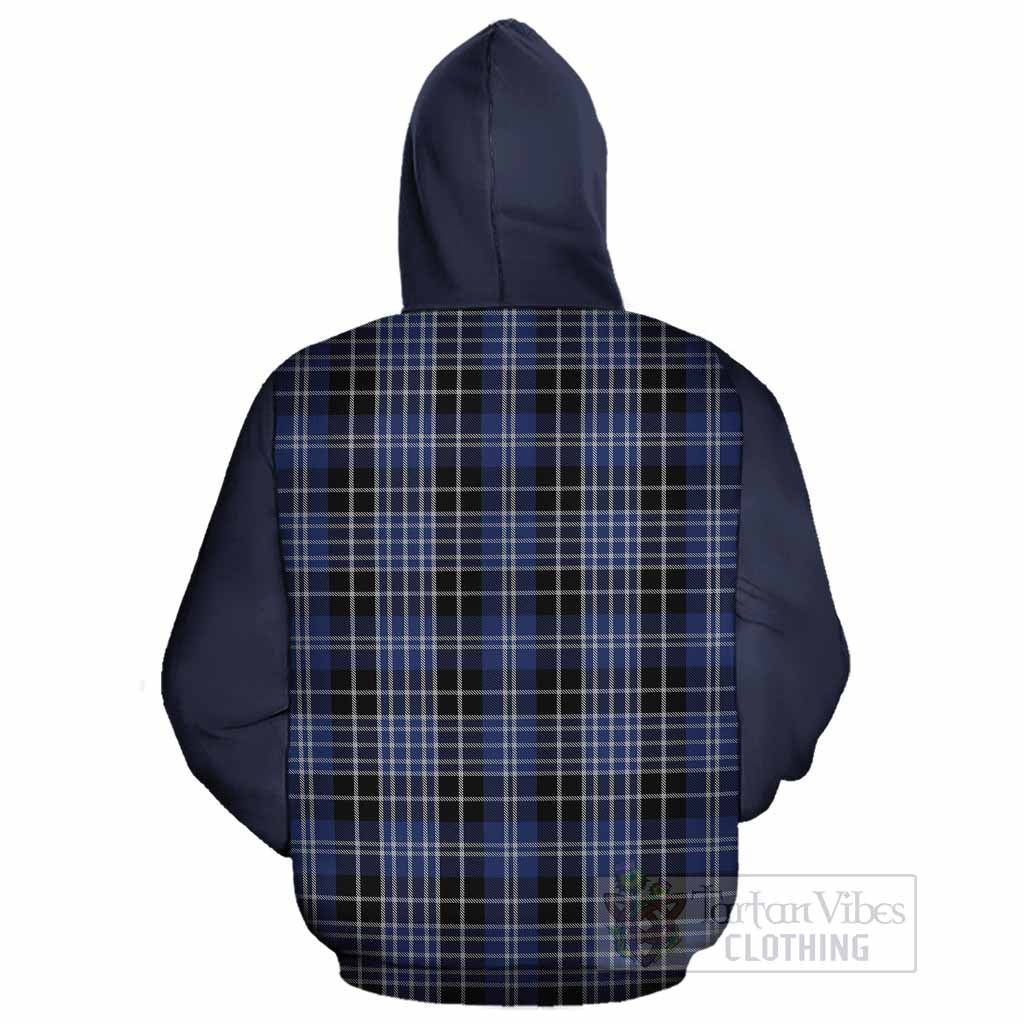 Clark (Clarke) Tartan Accent Cotton Hoodie with Family Crest