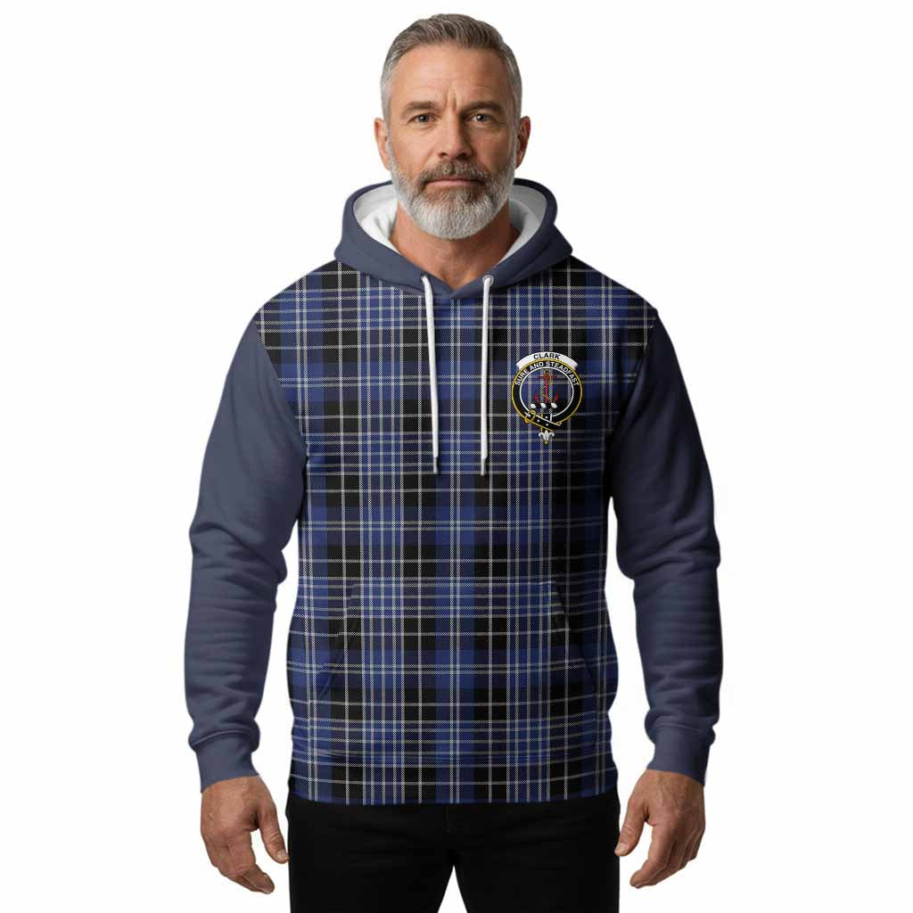 Clark (Clarke) Tartan Accent Hoodie with Family Crest