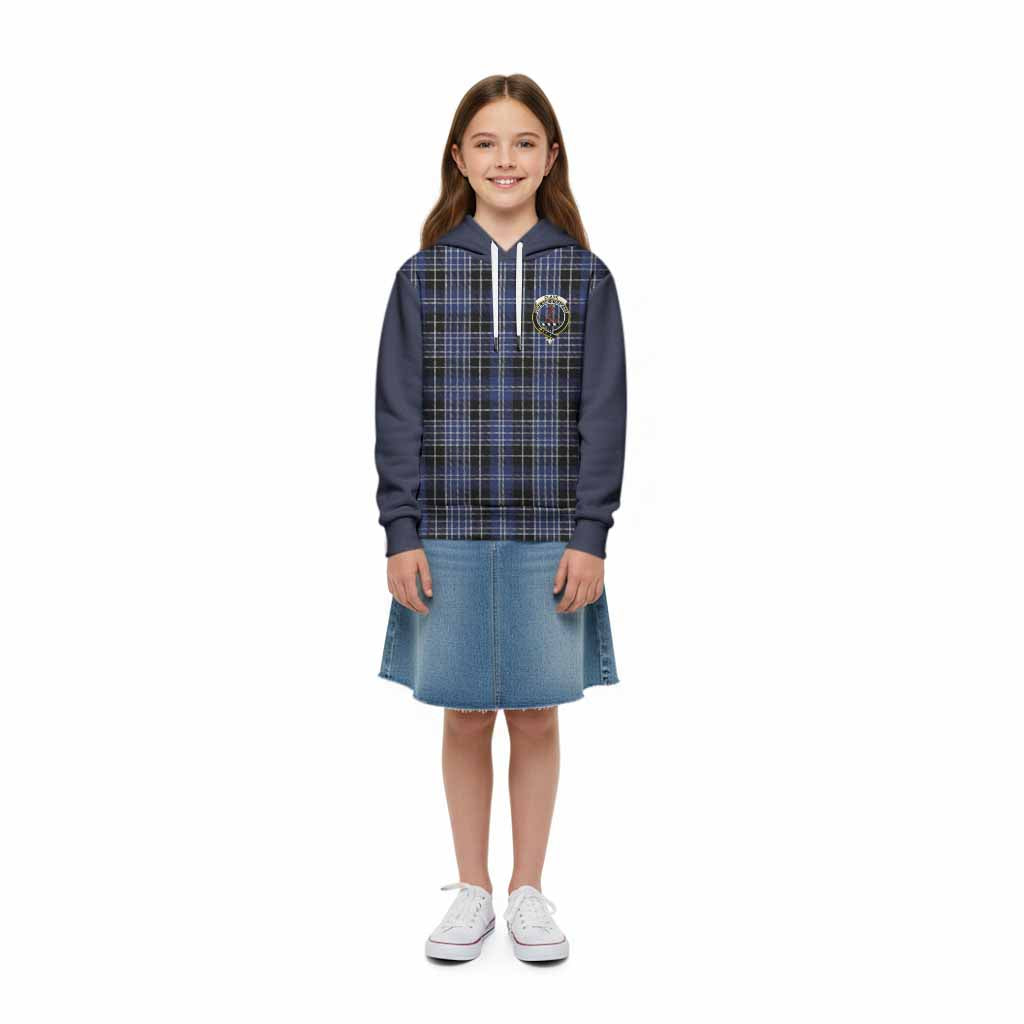 Clark (Clarke) Tartan Accent Kid Hoodie with Family Crest