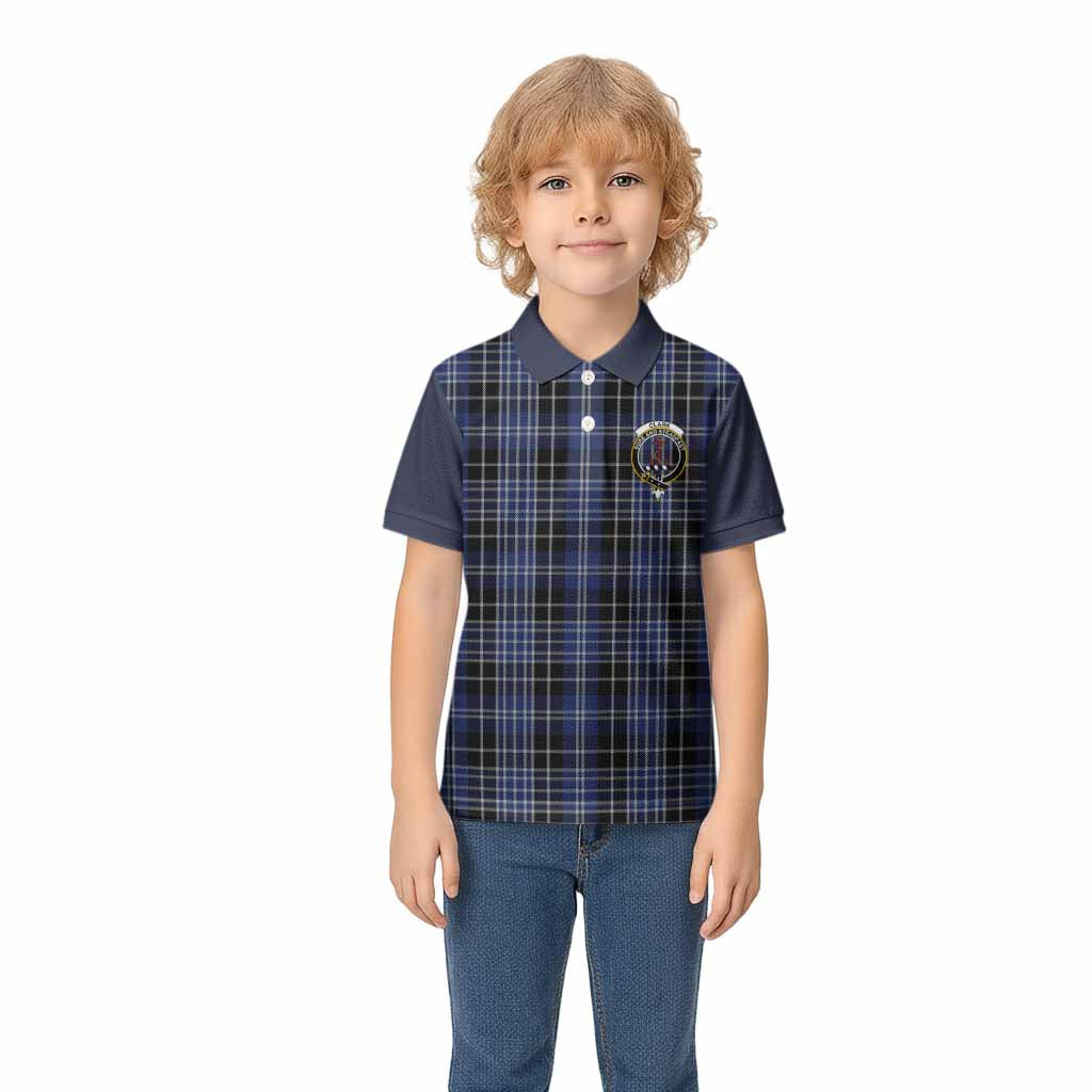 Clark (Clarke) Tartan Accent Kid Polo Shirt with Family Crest