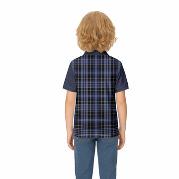 Clark (Clarke) Tartan Accent Kid Polo Shirt with Family Crest