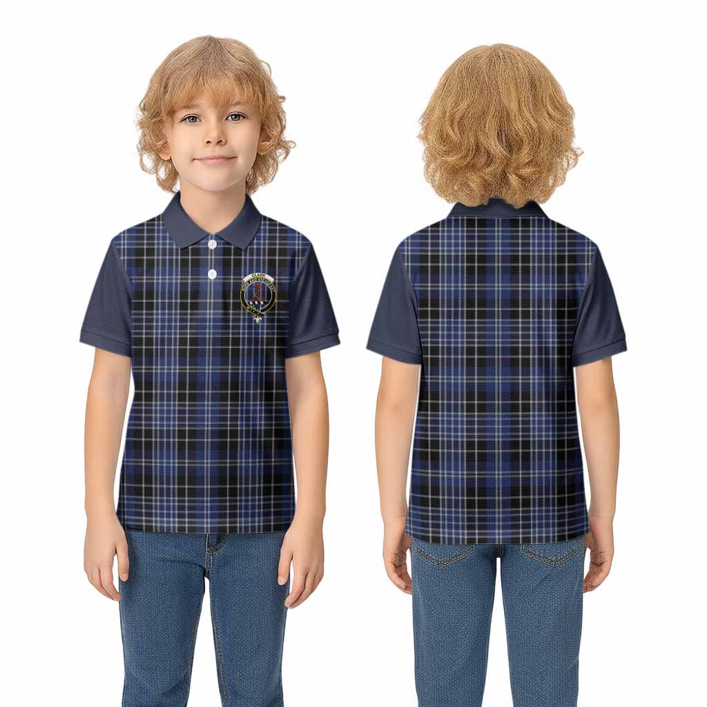 Clark (Clarke) Tartan Accent Kid Polo Shirt with Family Crest