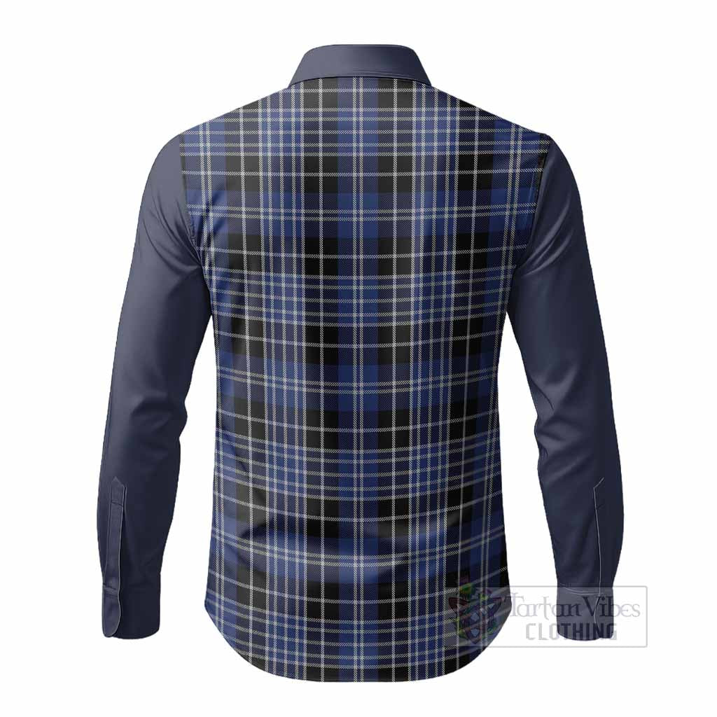 Clark (Clarke) Tartan Accent Long Sleeve Button Shirts with Family Crest