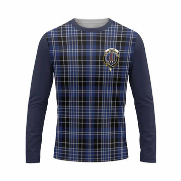 Clark (Clarke) Tartan Accent Long Sleeve T-Shirt with Family Crest