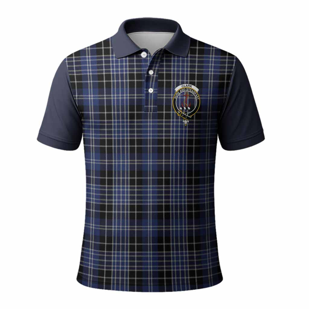 Clark (Clarke) Tartan Accent Polo Shirt with Family Crest