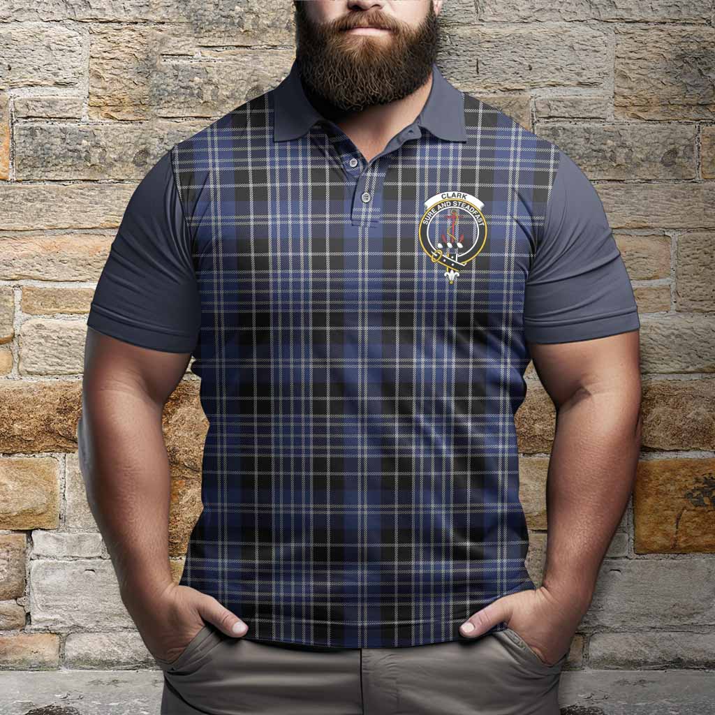 Clark (Clarke) Tartan Accent Polo Shirt with Family Crest