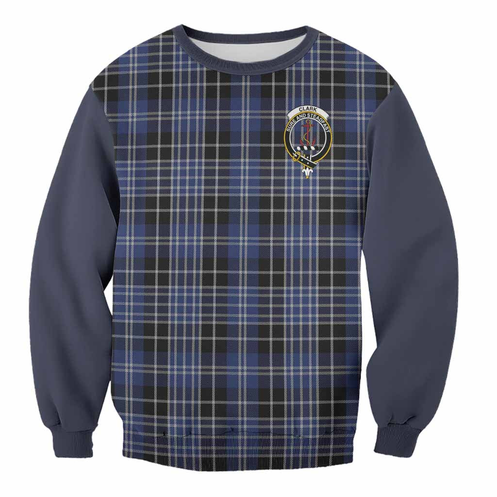 Clark (Clarke) Tartan Accent Sweatshirt with Family Crest