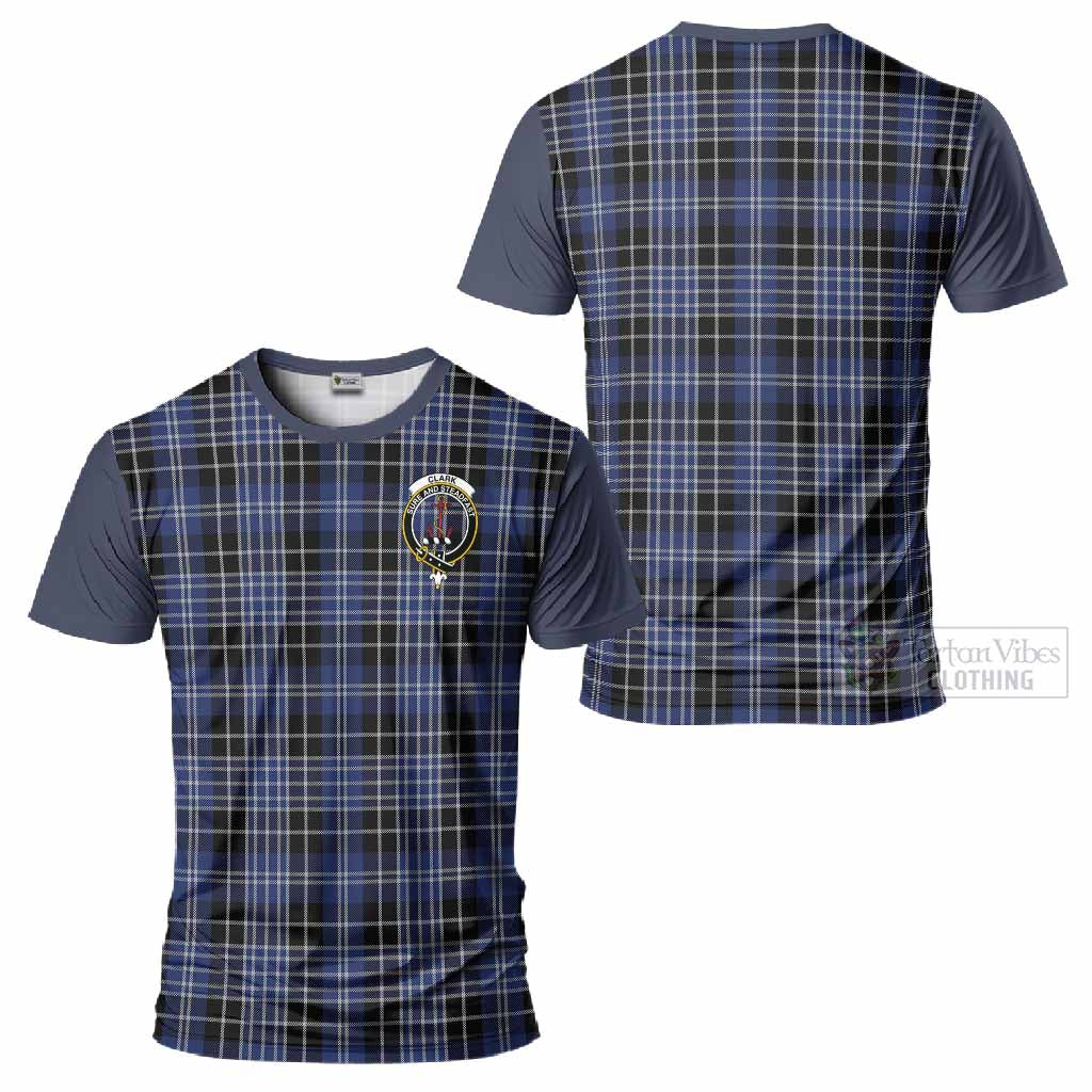 Clark (Clarke) Tartan Accent T-Shirt with Family Crest