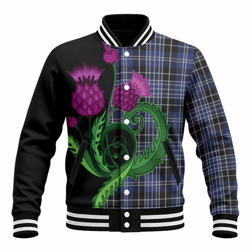 Clark (Clarke) Tartan Baseball Jacket Traditional Scottish Thistle