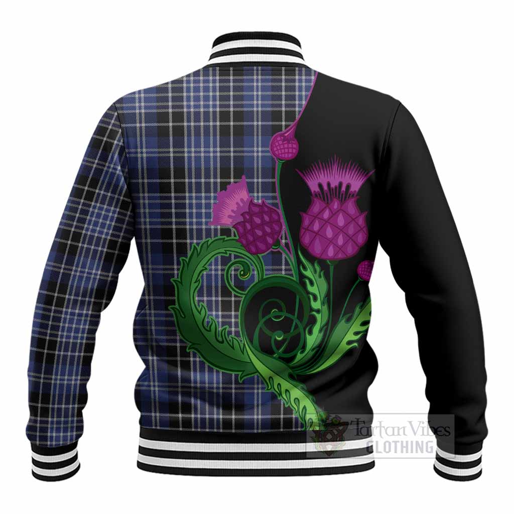 Clark (Clarke) Tartan Baseball Jacket Traditional Scottish Thistle