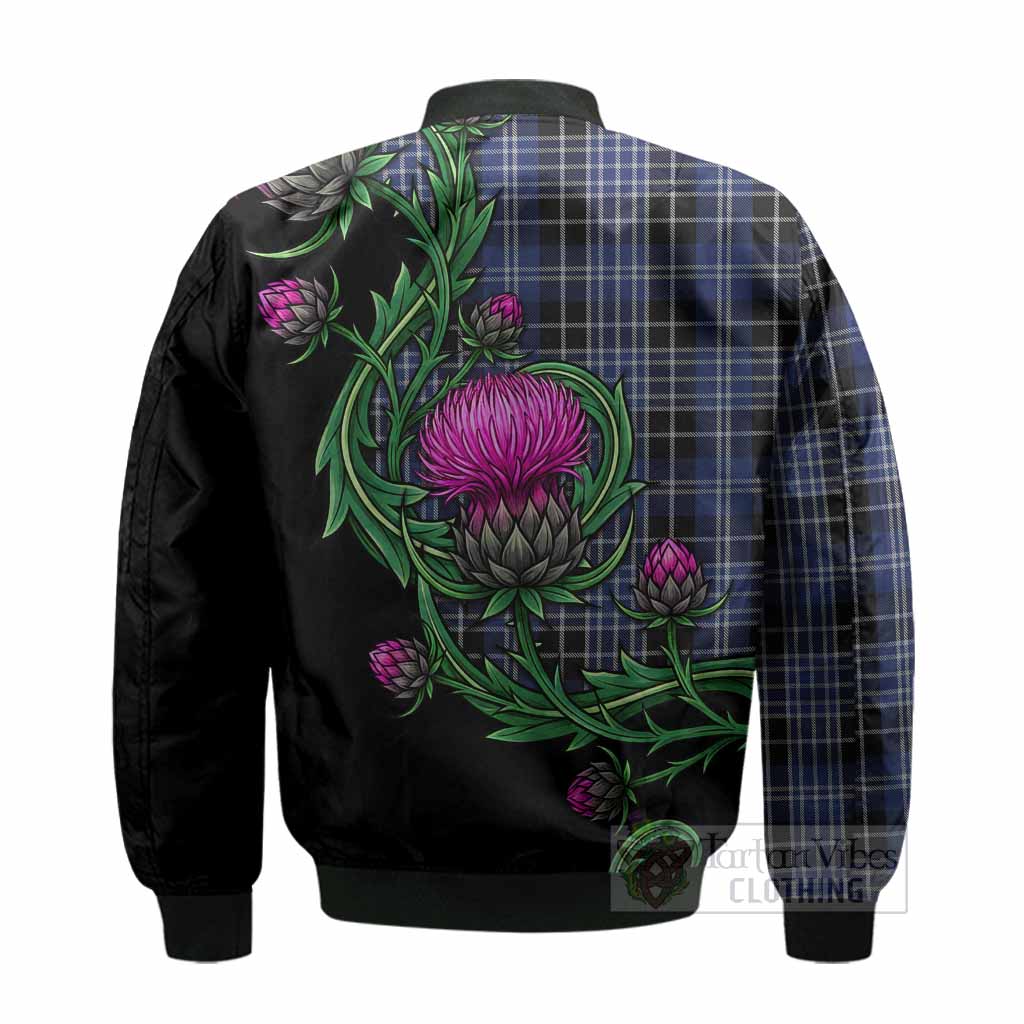 Clark (Clarke) Tartan Bomber Jacket Resilient Scottish Thistle - Tartan Vibes Clothing