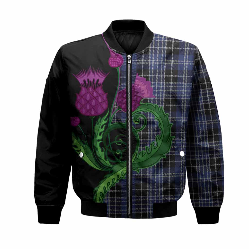 Clark (Clarke) Tartan Bomber Jacket Traditional Scottish Thistle