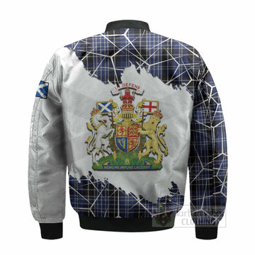 Clark (Clarke) Tartan Bomber Jacket with Family Crest and Lion Rampant Grunge Style