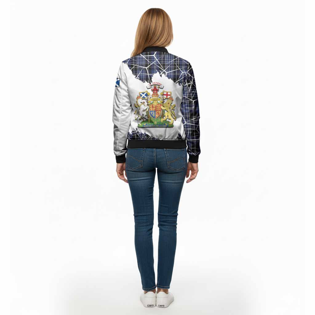 Clark (Clarke) Tartan Bomber Jacket with Family Crest and Lion Rampant Grunge Style