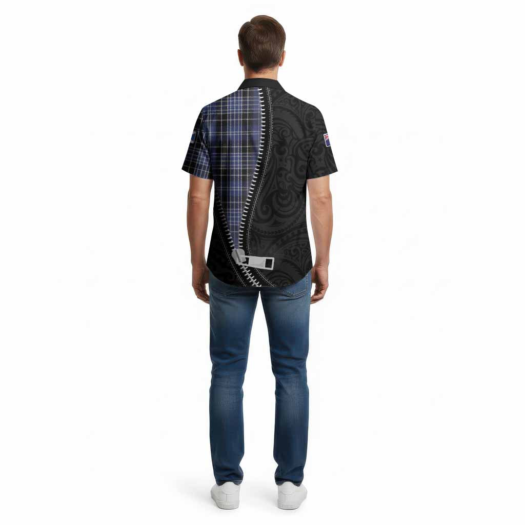 Clark (Clarke) Tartan Cotton Hawaiian Shirt New Zealand Pattern Unique Zipper Stylized