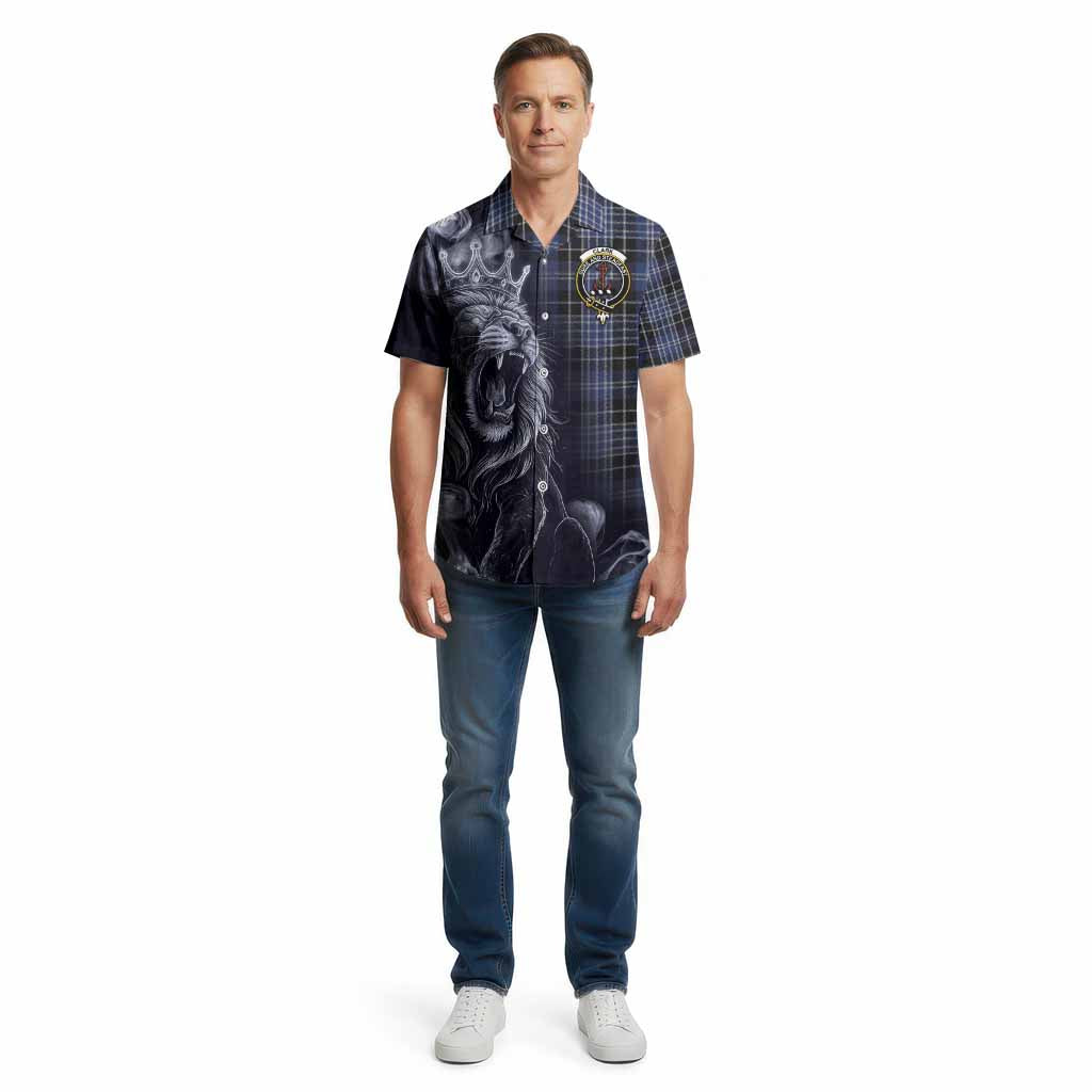 Clark (Clarke) Tartan Cotton Hawaiian Shirt Roaring Lion Heritage