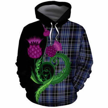 Clark (Clarke) Tartan Cotton Hoodie Traditional Scottish Thistle