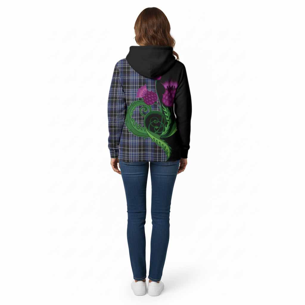Clark (Clarke) Tartan Cotton Hoodie Traditional Scottish Thistle