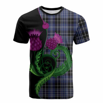 Clark (Clarke) Tartan Cotton T-shirt Traditional Scottish Thistle