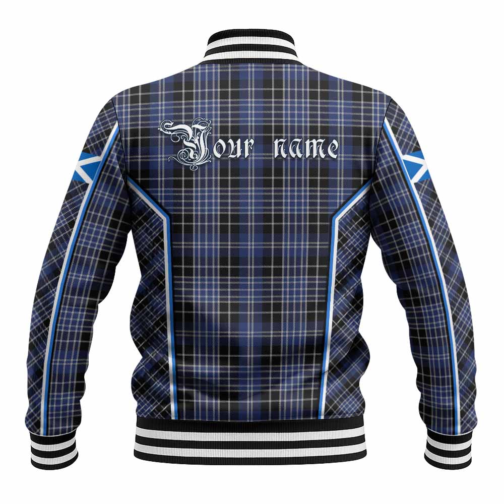 Clark (Clarke) Tartan Crest Baseball Jacket Scotland Coat of Arm Flag Style - Tartan Vibes Clothing