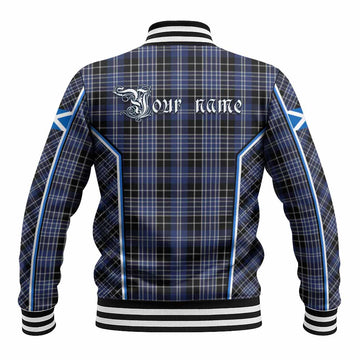 Clark (Clarke) Tartan Crest Baseball Jacket Scotland Coat of Arm Flag Style
