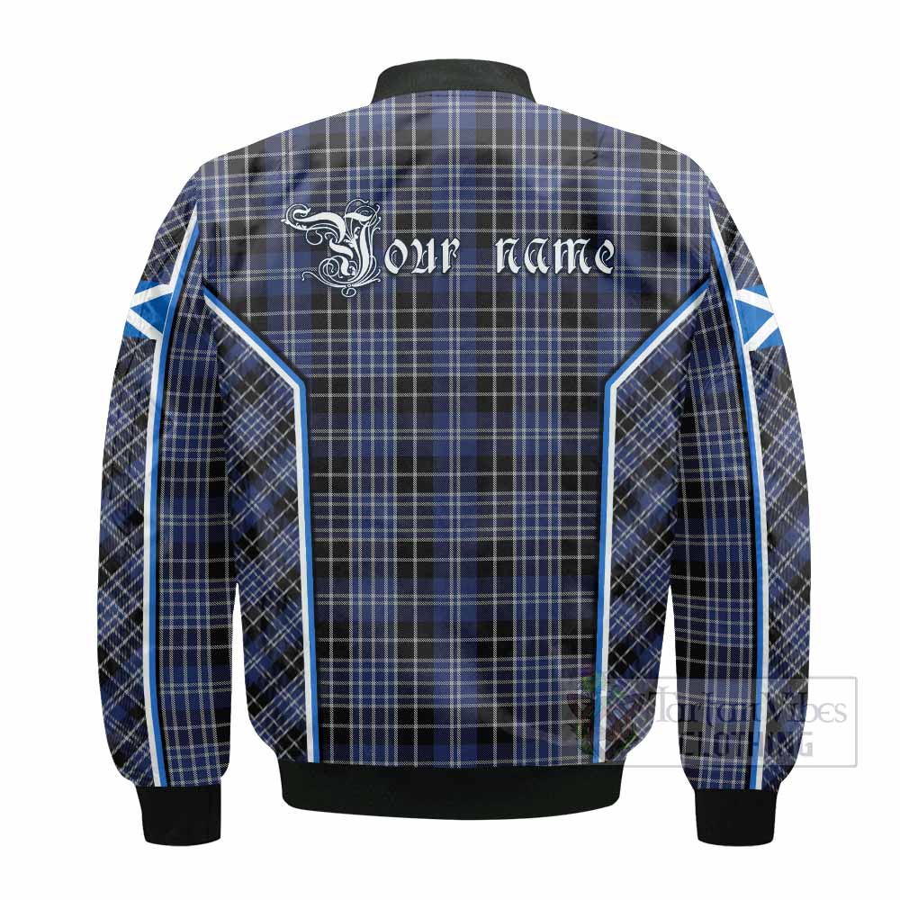 Clark (Clarke) Tartan Crest Bomber Jacket Scotland Coat of Arm Flag Style - Tartan Vibes Clothing