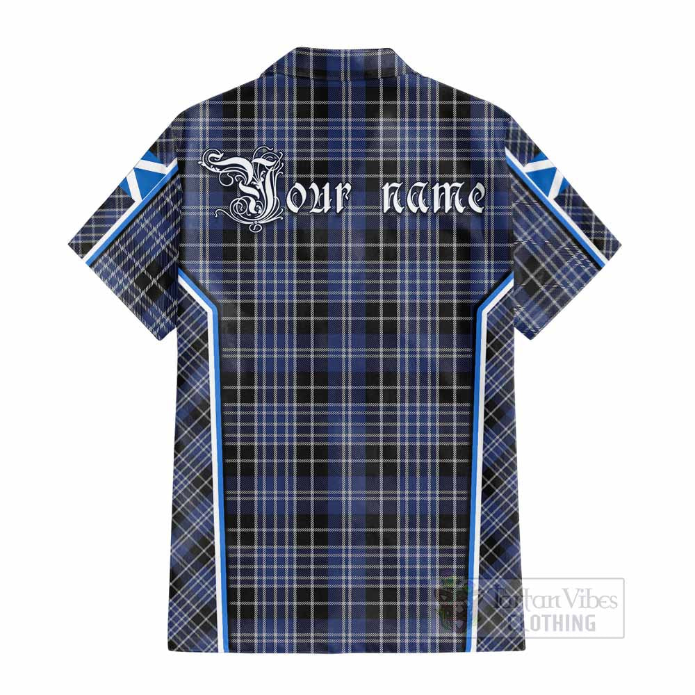 Clark (Clarke) Tartan Crest Cotton Hawaiian Shirt Scotland Coat of Arm Flag Style - Tartan Vibes Clothing