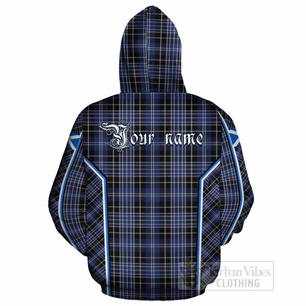 Clark (Clarke) Tartan Crest Cotton Hoodie Scotland Coat of Arm Flag Style - Tartan Vibes Clothing