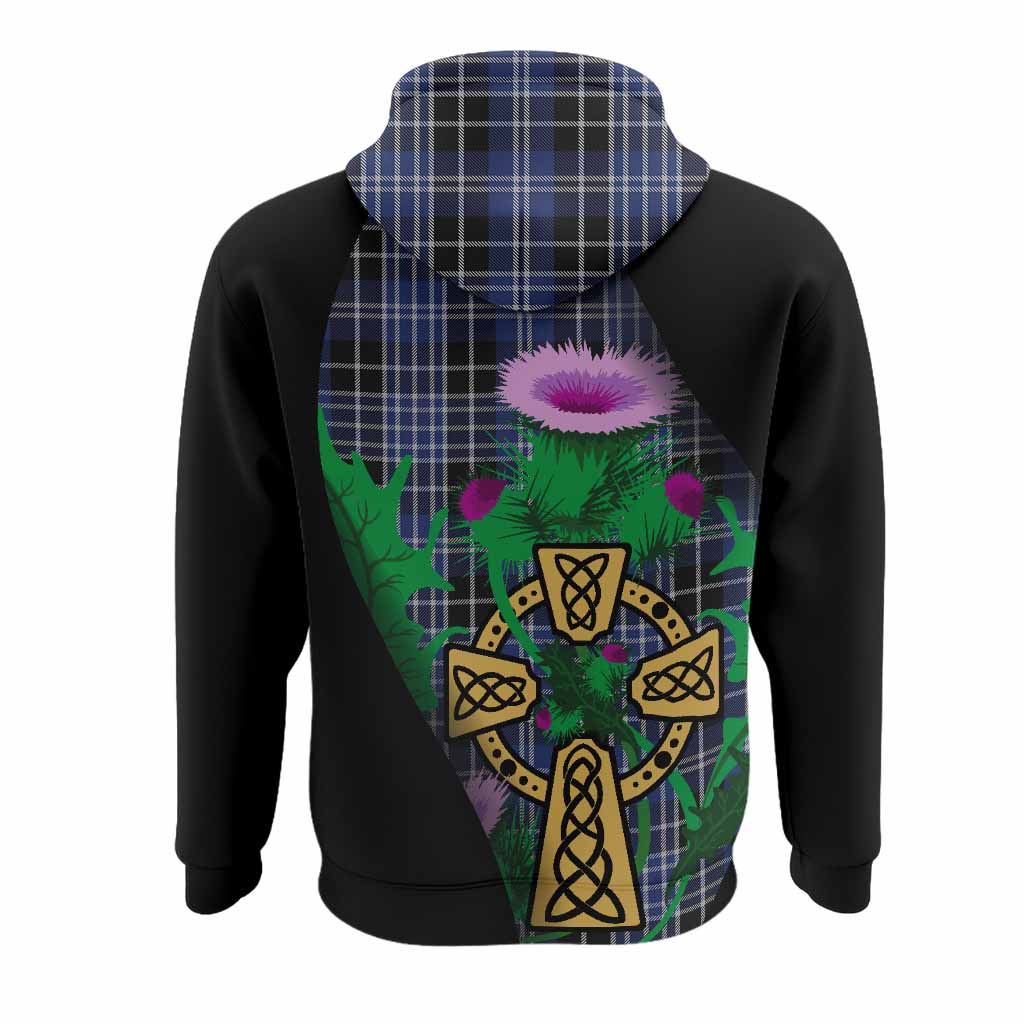 Clark (Clarke) Tartan Crest Hoodie Celtic Cross Thistle Flowers