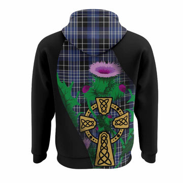 Clark (Clarke) Tartan Crest Hoodie Celtic Cross Thistle Flowers