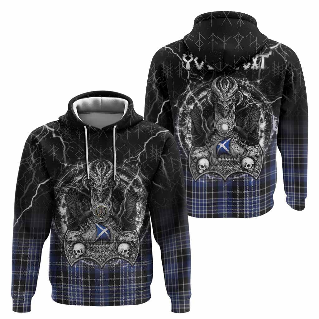 Clark (Clarke) Tartan Crest Hoodie Celtic Odin's Raven Legacy