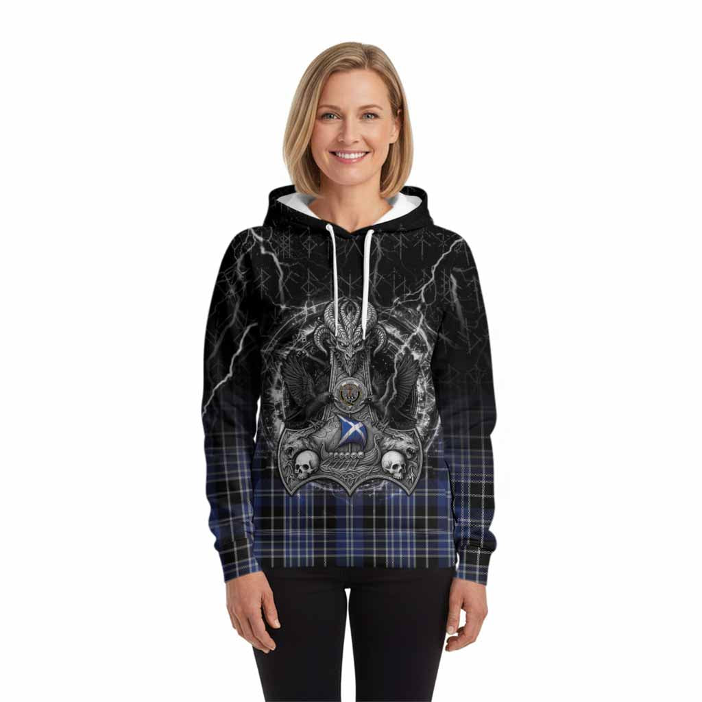 Clark (Clarke) Tartan Crest Hoodie Celtic Odin's Raven Legacy