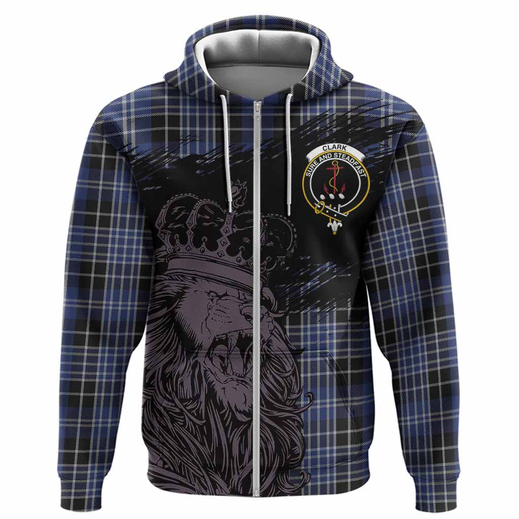 Clark (Clarke) Tartan Crest Hoodie Crowned Lion Heritage Style