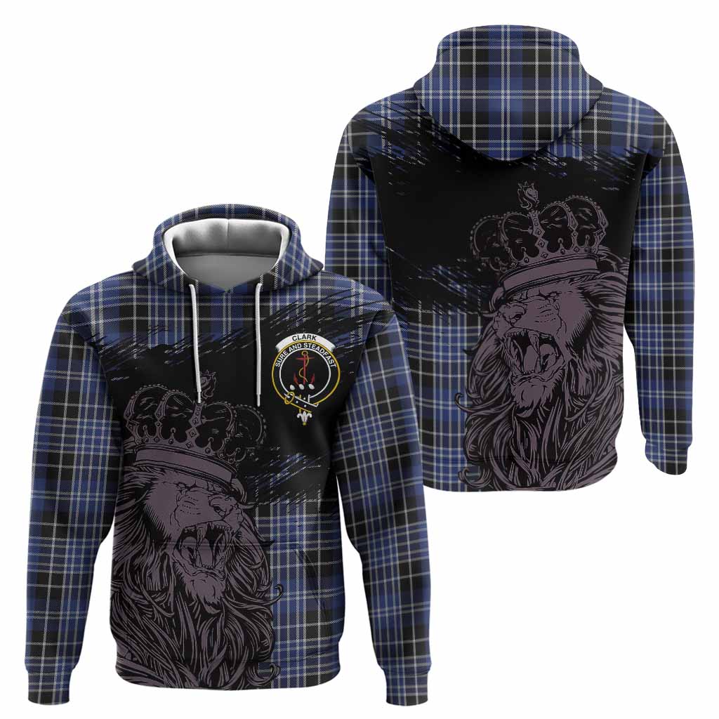 Clark (Clarke) Tartan Crest Hoodie Crowned Lion Heritage Style