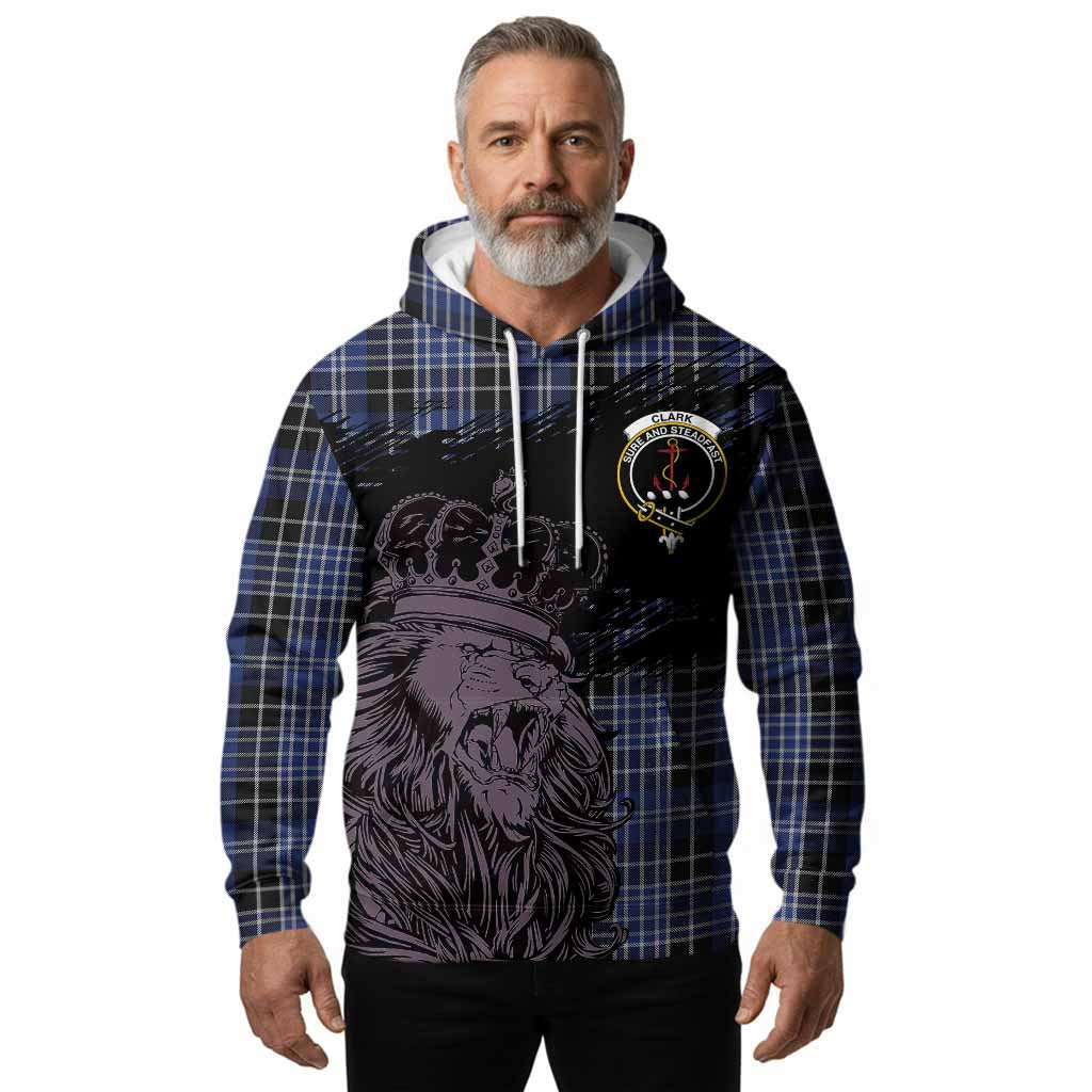 Clark (Clarke) Tartan Crest Hoodie Crowned Lion Heritage Style
