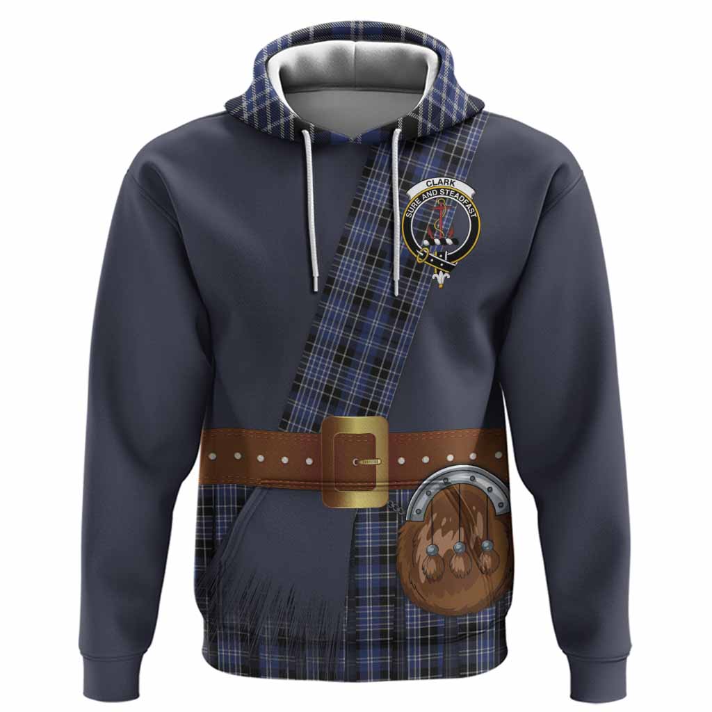 Clark (Clarke) Tartan Crest Hoodie Kilt Costume Style