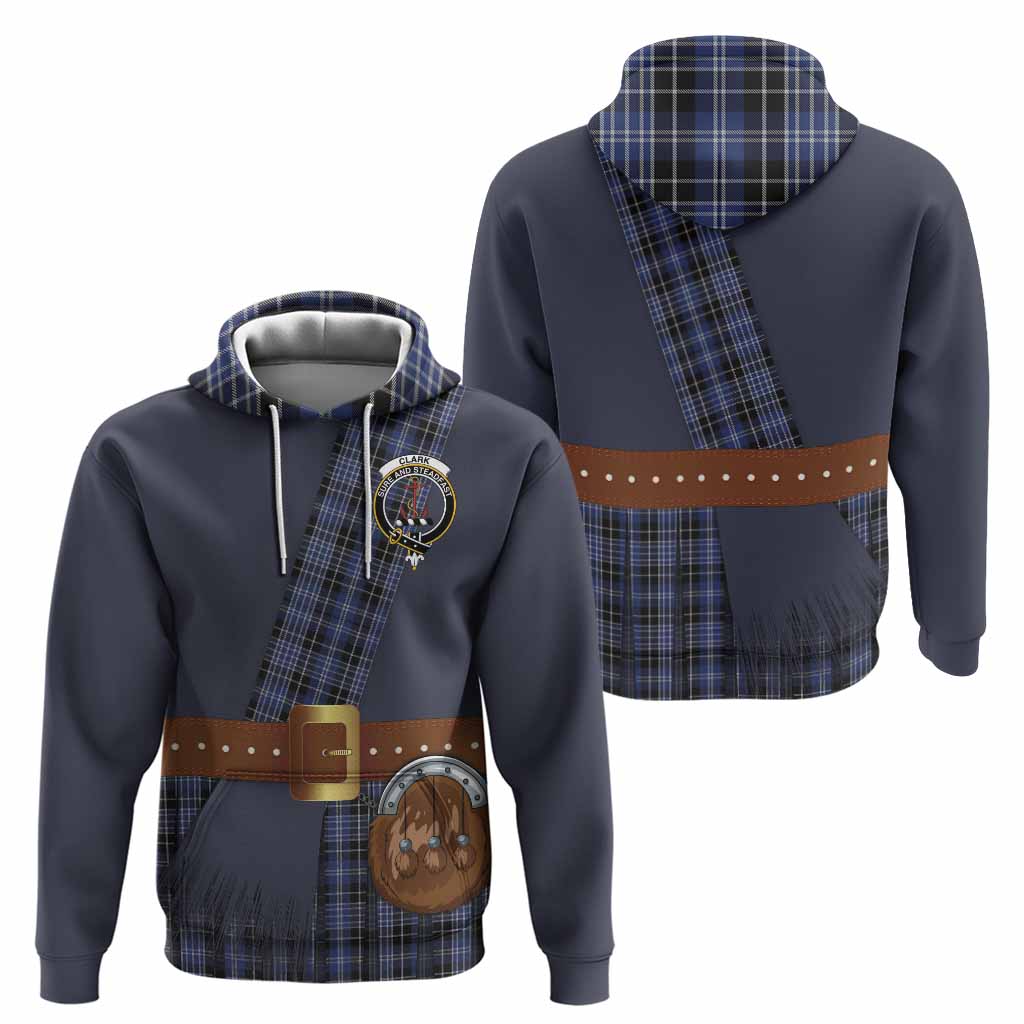 Clark (Clarke) Tartan Crest Hoodie Kilt Costume Style